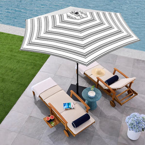 10ft Outdoor Steel Polyester Market Patio Umbrella