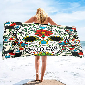 Skull Beach Towel Microfiber